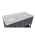 thumbnail image 4 of Beverly 60" Double Bathroom Vanity with Marine Gray Cabinet and Carrara Marble Top, 4 of 6