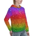 thumbnail image 2 of KLL Rainbow Glitter for Womens Pullover Hoodie with Pocket Hooded Long Sleeve Shirts Sweatshirt for Women-XX-Large, 2 of 7