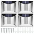thumbnail image 3 of Loewten Landscape Light,Garden Light,4Pcs/Set Stainless Steel Solar Power LED Wall Light Light‑Control For Garden Yard Lighting, 3 of 8