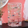 thumbnail image 2 of [QD]360 Degrees Earring Holder Acrylic Hanging Jewelry Organizer Display Stand Rack Clear Earring Tower 4 Tiers Jewelry Tree, 2 of 5