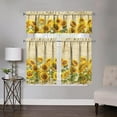 thumbnail image 3 of Sunflower Kitchen Curtains Sets for Windows Summer Sink Window Valance 3 Piece Set Sunflower Kitchen Decor for Living Room Bedroom 54x36 Inches, 3 of 6