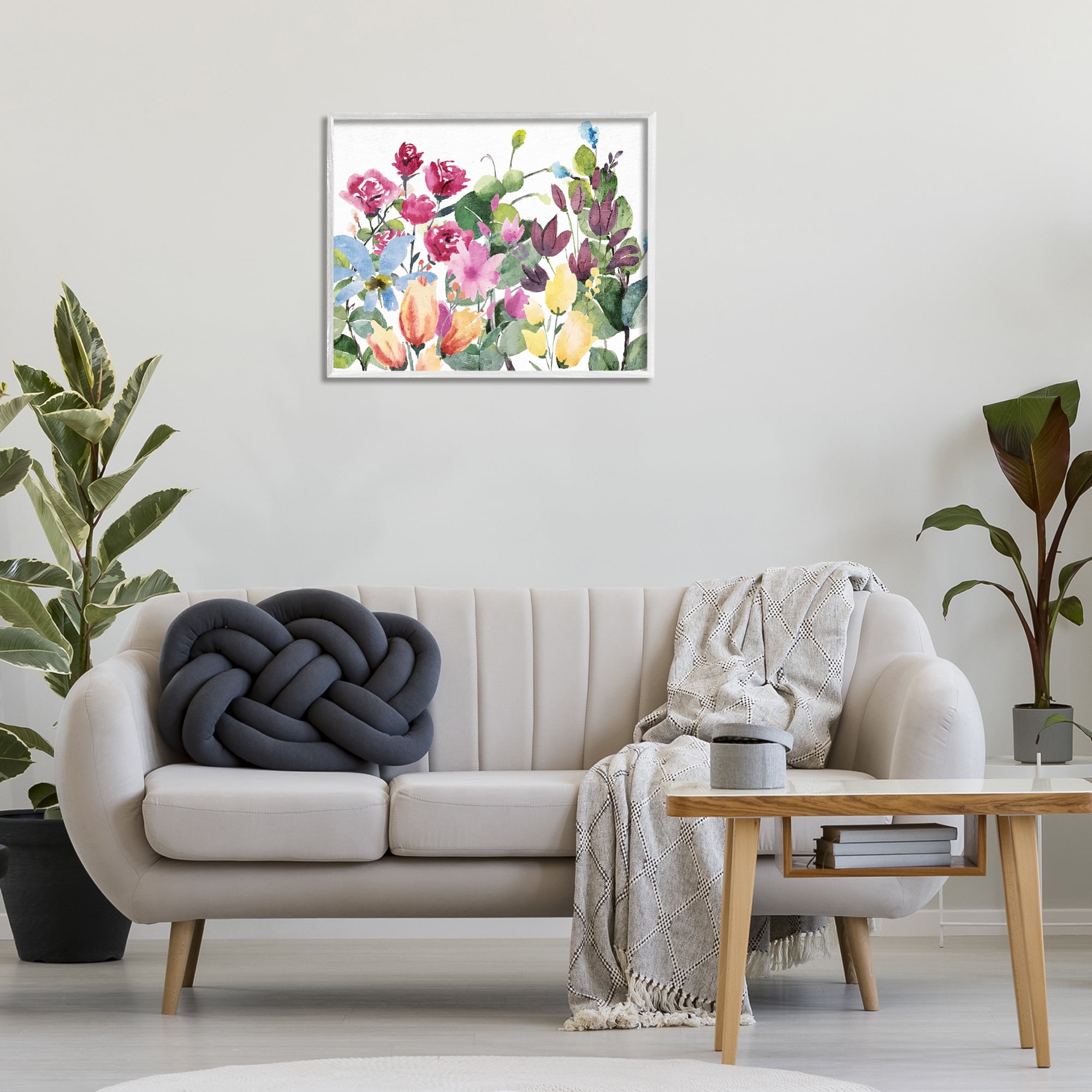 Stupell Industries Floral Blooming Colors Botanical & Floral Painting White Framed Art Print Wall Art, 30 x 24