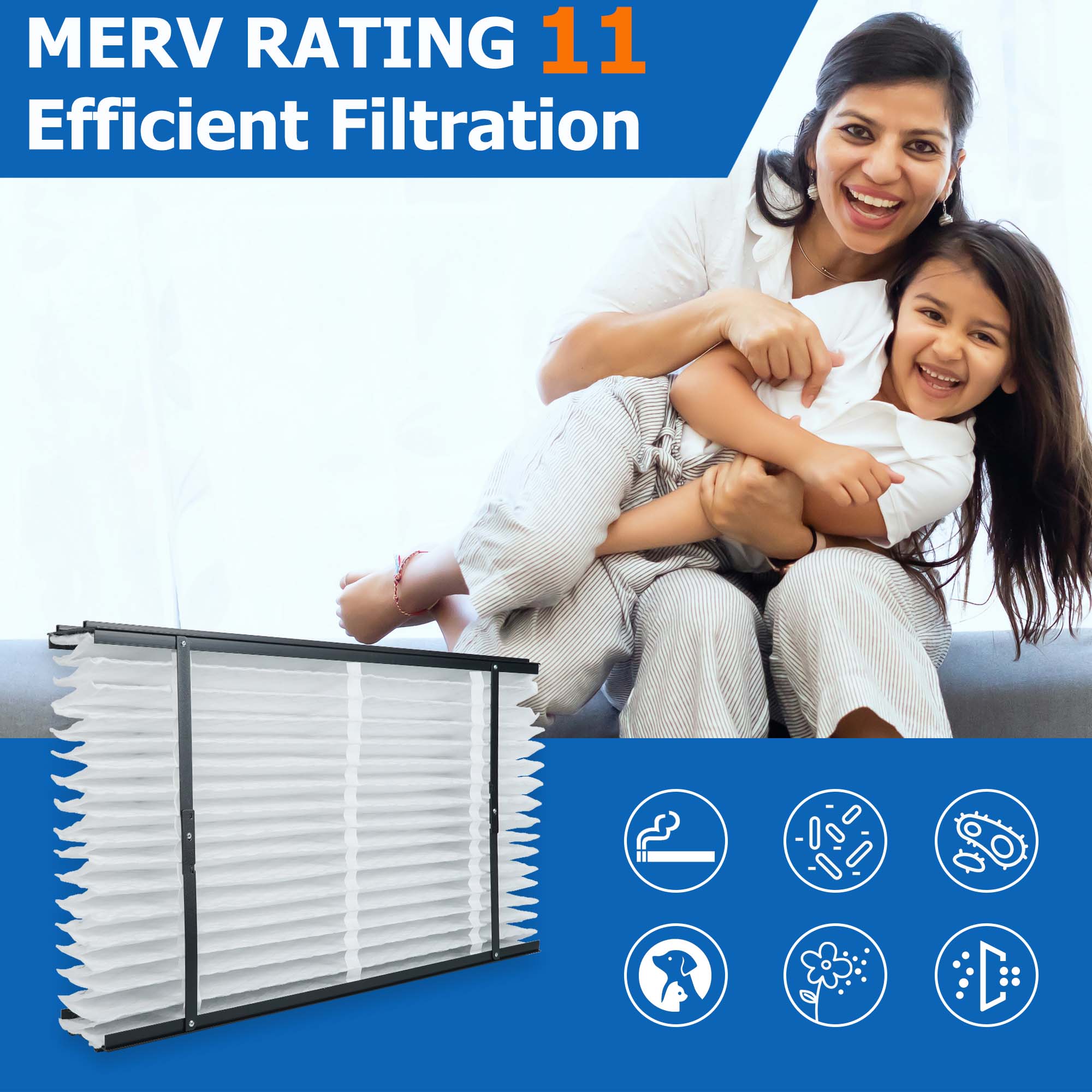 ShueBee 410 Replacement Filter Compatible with AprilAire Whole House Air Purifier 1410,1610,2410,2416,3410,4400 Furnace Air Purifier,MERV 11 Filters,Size:16x25x4,2 Pack