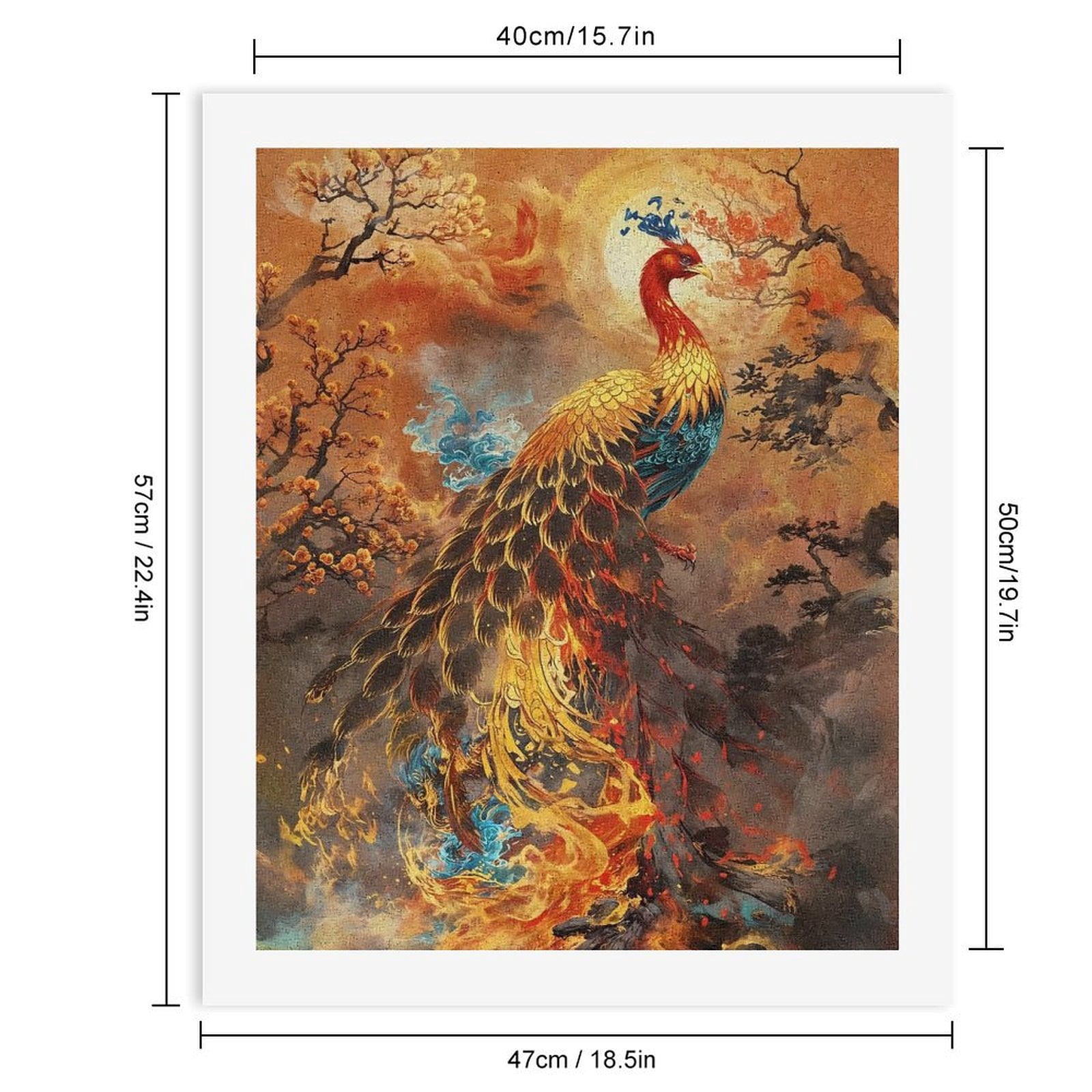 Paint by Numbers Kit for Adults, Phoenix Blossoms Golden Hues Art Paint by Numbers, Easy Paint by Numbers Kit for Adults Beginner, DIY Adult Paint by Number Kits on Canvas, Home Decor