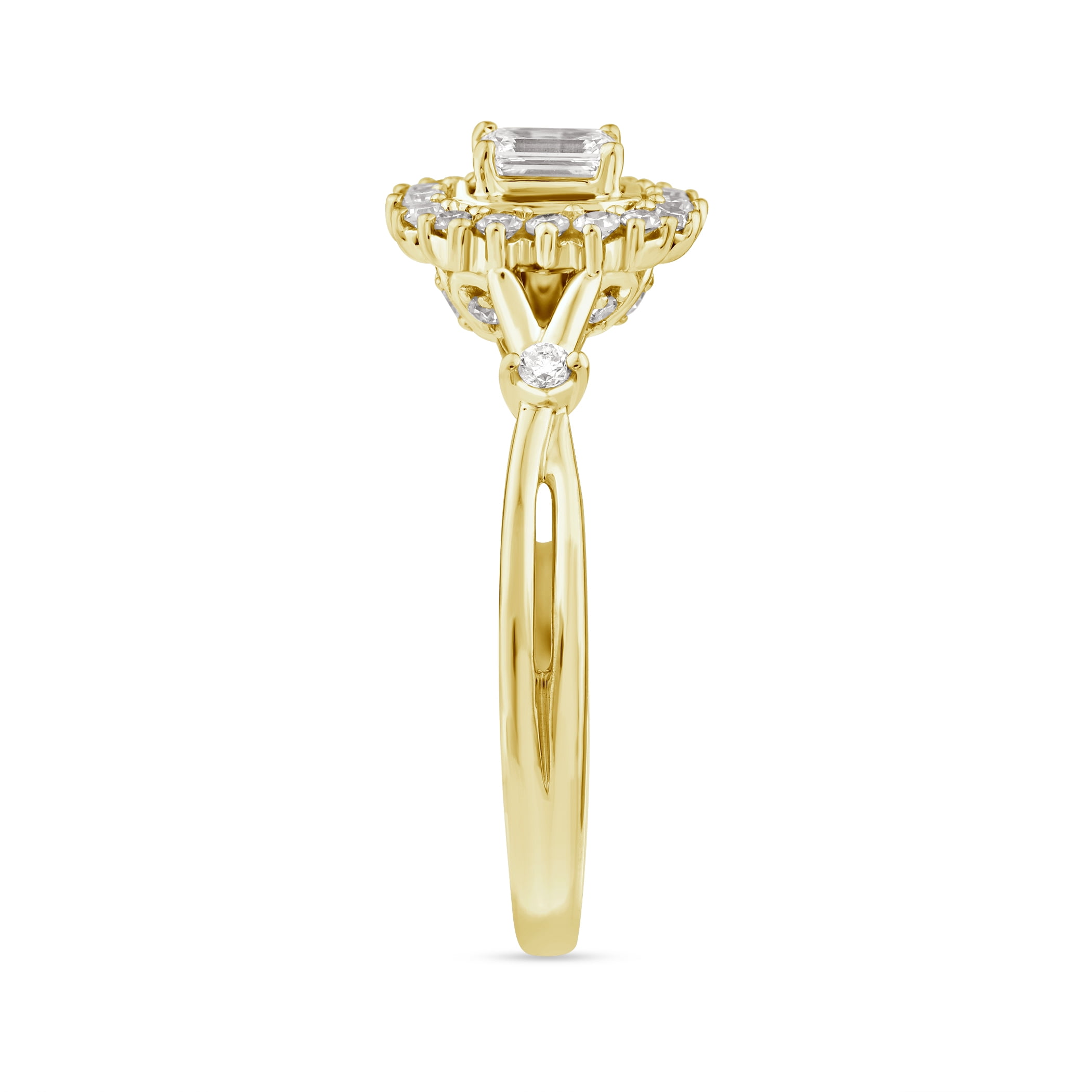 Brilliance Fine Jewelry 1/2 Ctw Lab Grown Diamond Promise Ring in 14K Yellow Gold-Plated Sterling Silver, Women