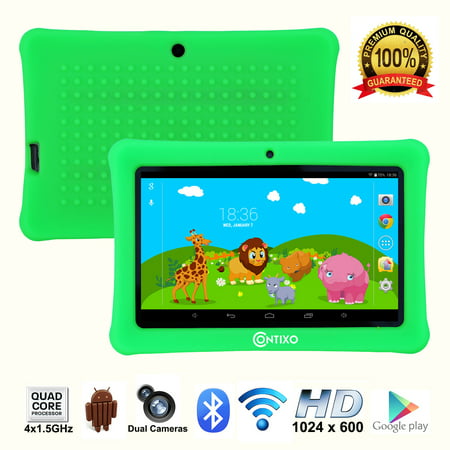 Contixo 7” Kids Tablet K1 | Android 6.0 Bluetooth WiFi Camera for Children Infant Toddlers Kids Parental Control w/Kid-Proof Protective Case (Best Tablets For 3 Year Olds 2019)