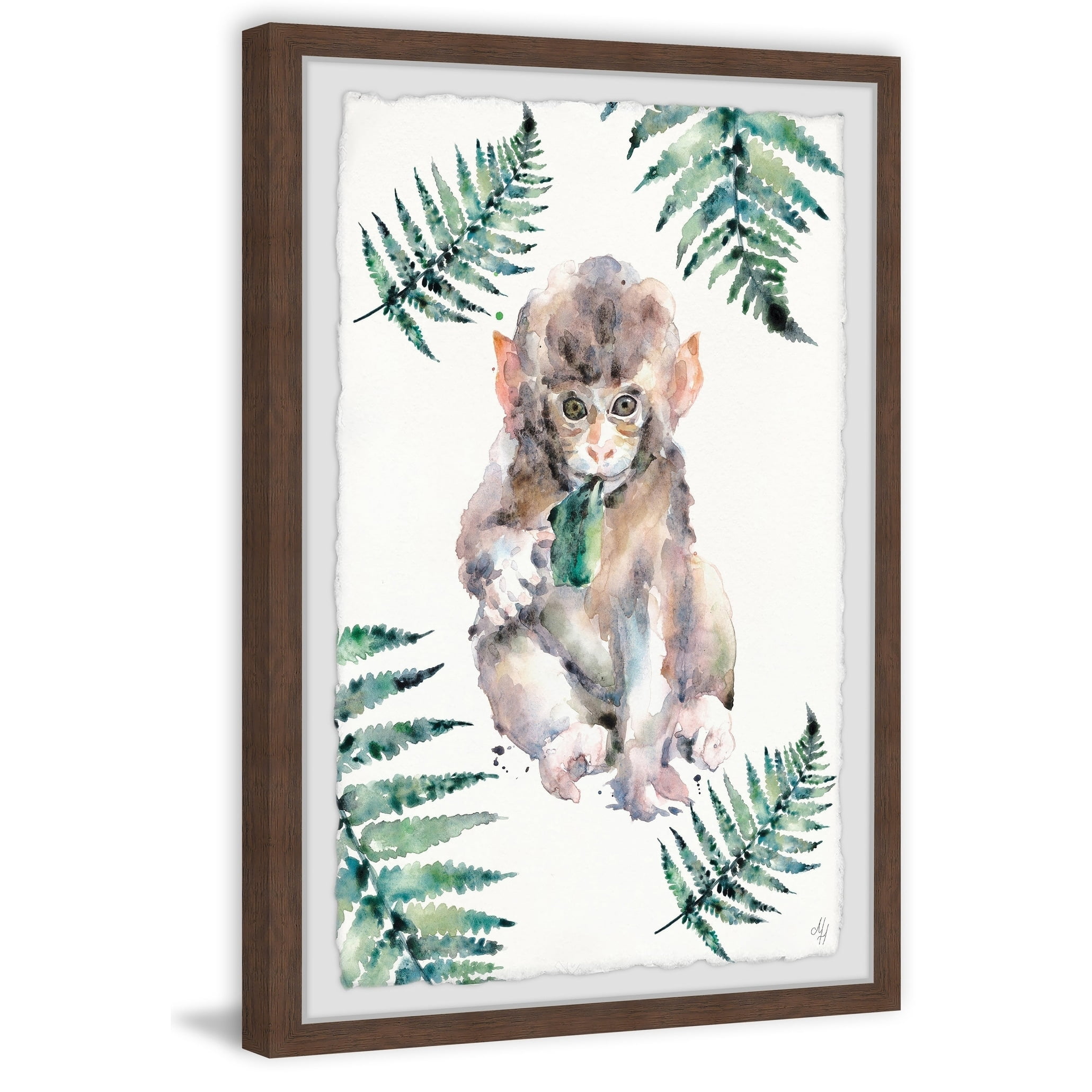 Marmont Hill Monkey Fern Framed Wall Art, 20.00" x 1.50"