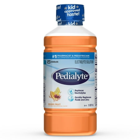(4 pack) Pedialyte Electrolyte Solution, Hydration Drink, Mixed Fruit, 1
