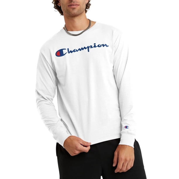 Camisa de Manga Larga Champion para Hombre, Corte Estándar, Blanca, Talla S