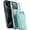 Green, variant on TORU CX PRO for iPhone 15 Pro Hard Wallet Case with Detachable Sliding Card Holder for 3 Cards | Slim Dual Layer Protective Shockproof Cover for Wireless Charging - Black