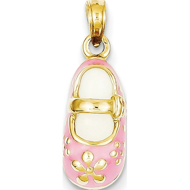 Leslies Fine Jewelry Designer 14k Yellow Gold Pink Enameled Baby Shoe 7x22mm Pendant Gift Com - Rose Gold Baby Shoe Pendant Leslies Fine Jewelry Designer 14k Yellow Gold Pink Enameled Baby Shoe 7x22mm Pendant Gift Com - Rose Gold Baby Shoe Pendant