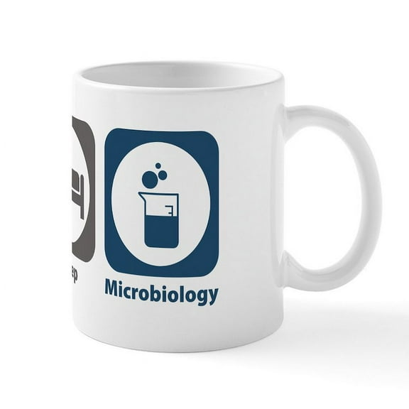 CafePress - Eat Sleep Microbiology Mug - 11 oz Ceramic Mug - Novelty Coffee Tea Cup