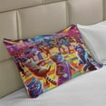 thumbnail image 2 of Ambesonne Cat Knitted Quilt Pillowcover, Trippy Funny Kitty Disco Scene, 30"x20", Fuchsia Multicolor, 2 of 2