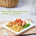 thumbnail image 3 of LEEYNEER 120 Pack Heavy Duty Sugarcane Paper Plates - 10” & 8” Shatterproof & Stackable Square Plates with Rounded Corners  Individually Wrapped for Parties  Camping  Picnics  Weddings -, 3 of 4