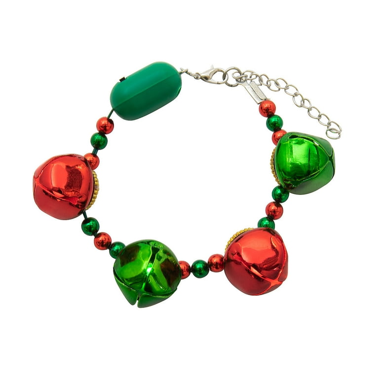 Regent Products G91535 Jingle Bell Bracelet with Bells Christmas Header Red & Green - Pack of 3