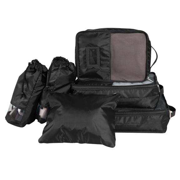 Ruby   Cash 6 Piece Deluxe Polyester Packing Set in Black