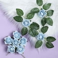 thumbnail image 2 of Efavormart 24 Roses | 2" Artificial Foam Rose With Stem And Leaves for Wedding Party Home Event Décor Wedding Anniversary Party - Dusty Blue, 2 of 10