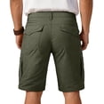 thumbnail image 4 of Domuza Men's Flex Casual Cargo Shorts Lightweight Water Resistant Golf Shorts Stretch Outdoor Work Shorts with Multi-Pocket Army Green L, 4 of 6