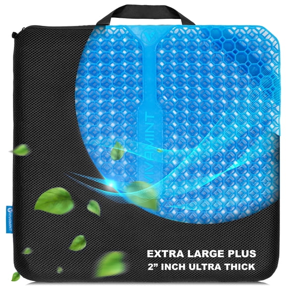VIVAMINT Gel Seat Cushion for Long Sitting- Extra Large, Ultra Thick, Seat Pad for Office Chair Cushion - Cushion Ties