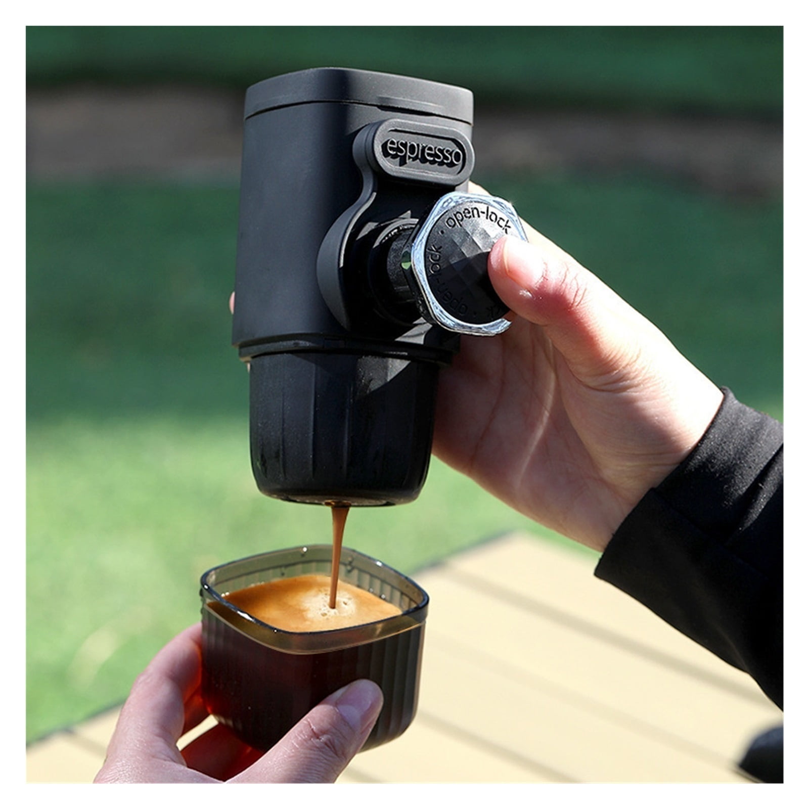 Portable Hand Pressure Coffee Machine Capsule Coffee Powder Household Travel Outdoor Small Espresso Machine