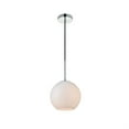 thumbnail image 3 of Living District Baxter 1-Light Metal Pendant in Chrome & Frosted White Finish, 3 of 3