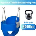 thumbnail image 2 of Celawork High Back Toddler Bucket Swing Seat with Coated Chains, Heavy Duty Kids Swing Seat Fully Assembled, Blue, 2 of 8