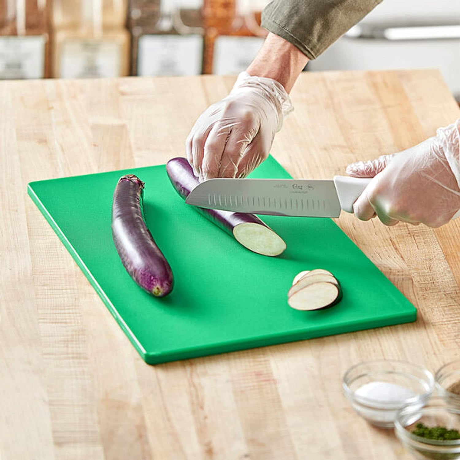 TrueCraftware- 18" X 12" X 1/2” Plastic Cutting Board for Kitchen Green Color- Plastic Commercial Chopping Board Anti Slip Surface Chopping Food Cutting Mat for Meat Vegetables