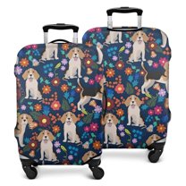 Beagle Dog Dog and Pioneer Flower Luggage Cover Fashion Suitcase Cover Baggage Covers Fit 25-28 Inch Luggage (Go Travel)