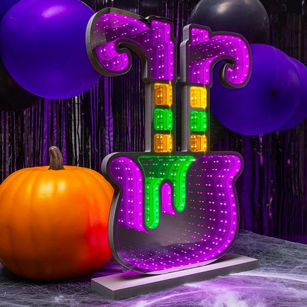 15" Halloween Witch in Cauldron Plastic Infinity Light