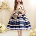 thumbnail image 6 of FAHXNVB Girls Mesh Tulle Dresses Sleeveless Stripe Bow A Line Dress for Wedding Birthday Party Fashion Casual Princess Dress 2-10 Years, 6 of 7