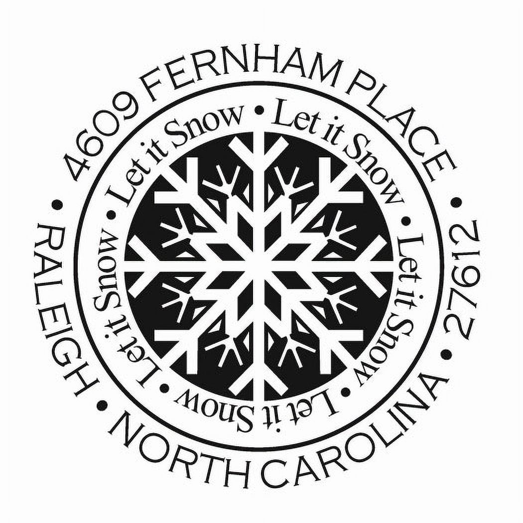 Personalized Round Self-Inking Rubber Stamp - Let it Snow