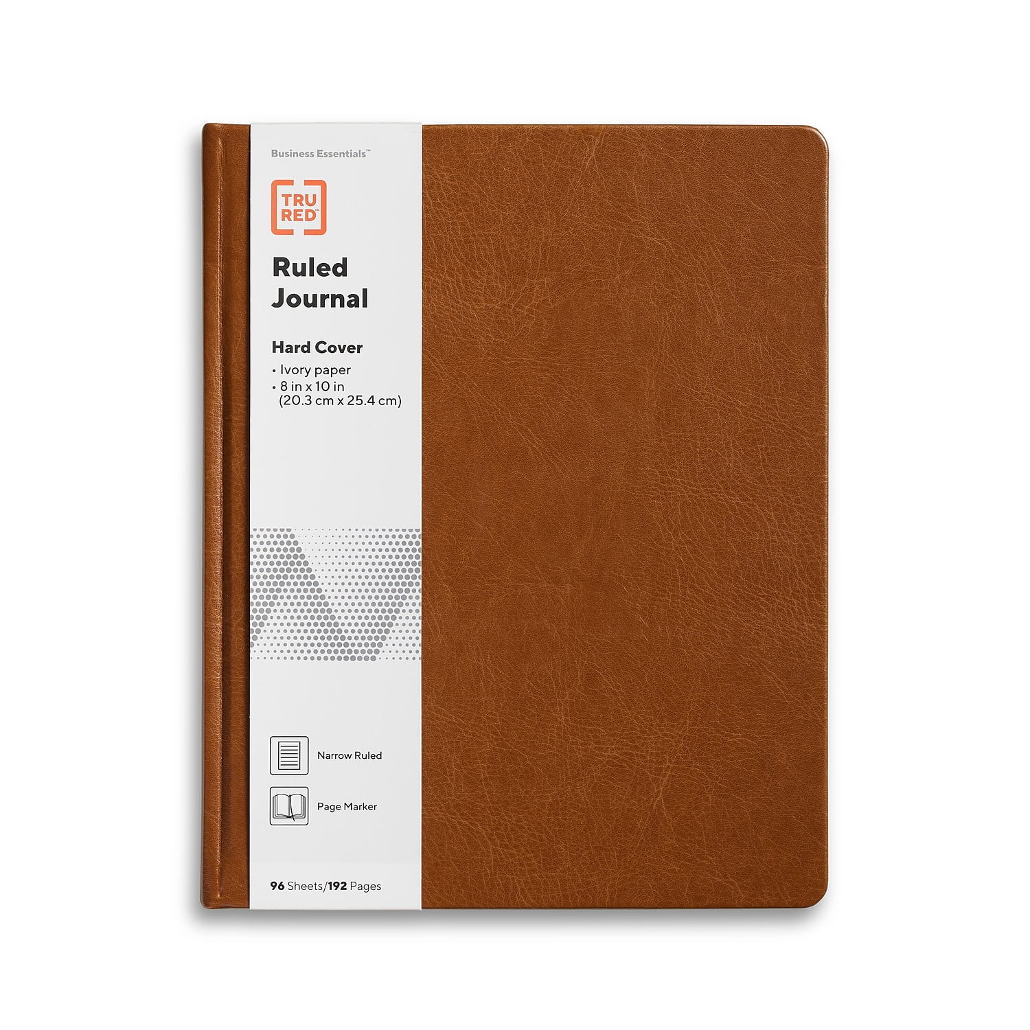 Staples TRU RED 8â€ x 10â€ Large Hard Cover Narrow Ruled Journal Cognac (TR61951)