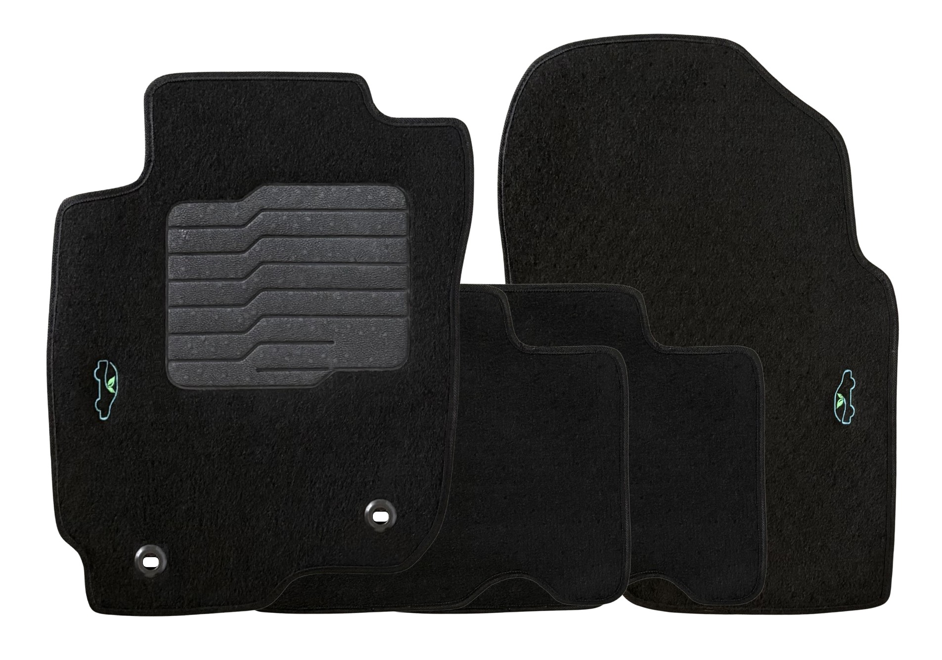 ecoMats Carpet Floor Mats for 2013 to 2018 Toyota Rav-4 with Safety Locks, Front and Rear, Black, Perfect Fit RAV4