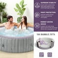 thumbnail image 3 of Portable Inflatable Hot Tub with Built-in Heating System - 264 Gallon Capacity, Massage Jet Home Hot Tub with Dust Cover for Teens and Adults, Wood Grain, 3 of 9