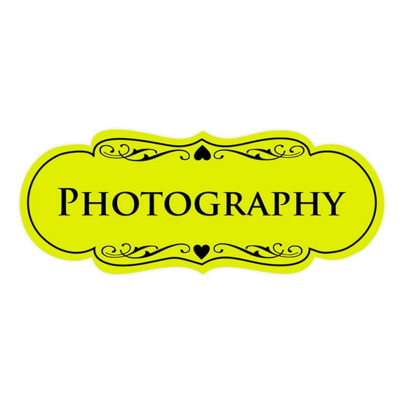 Signs ByLITA Designer Photography Sign (Yellow / Black) - Large