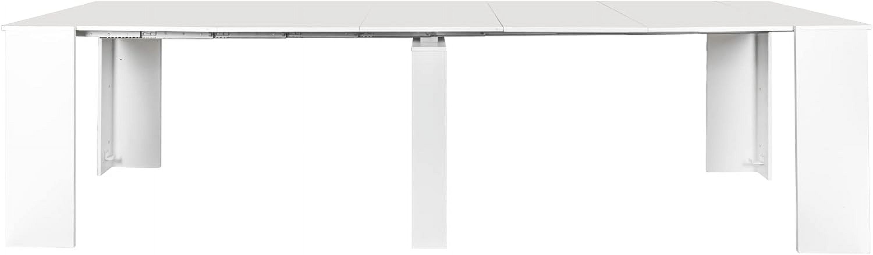 Rustic Wood Extendable Dining Room Table 118.5" Large Expandable Dining Tables for 6 8 10 12 People Industrial Extend Kitchen Table Space Saving for Family Gathering (White)