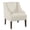 Cream and Brown, variant on Fabric Upholstered Wooden Accent Chair with Swooping Armrests  Multicolor
