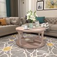 thumbnail image 3 of Topcobe Table d'Extrémité Table Basse avec Étagère de Rangement, Table à Thé à 2 Niveaux pour Salon, Beige, 3 of 6