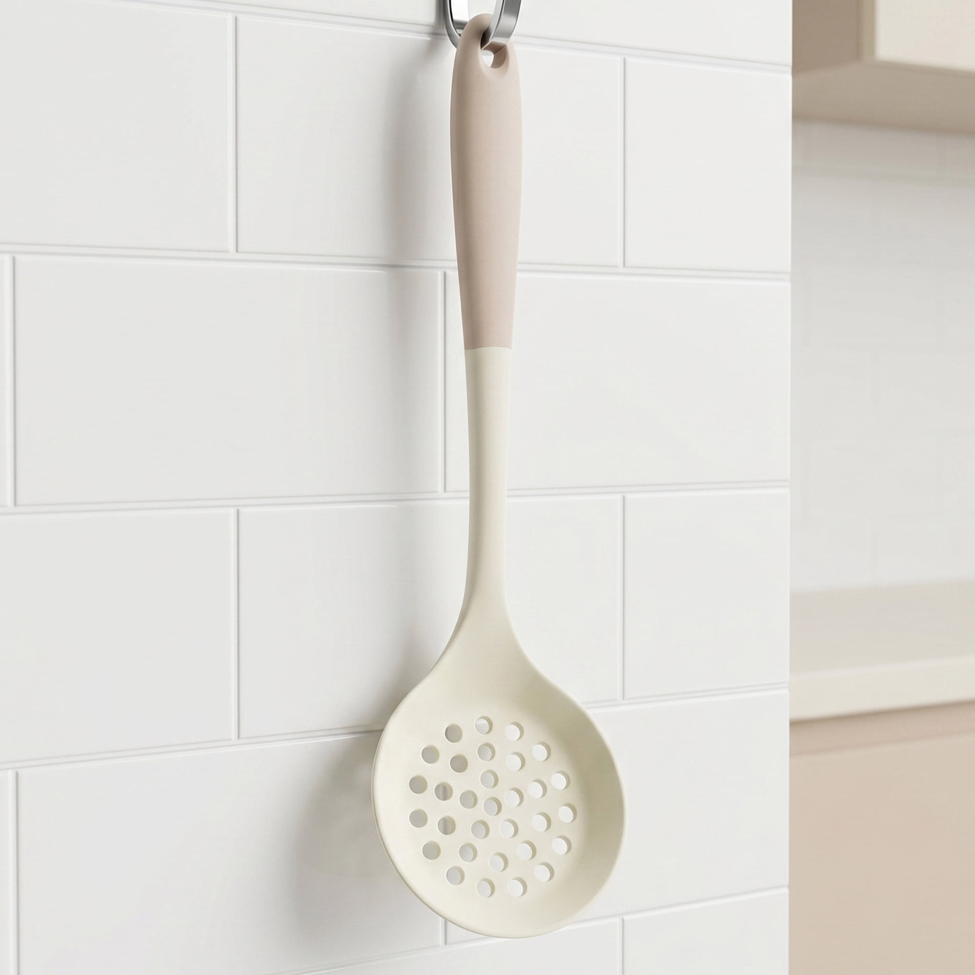 Unique Bargains Non Stick Heat Resistant Silicone Spoon Slotted spoon A 12.8x3.9in
