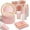 175 PCS Pink and Rose Gold Glitter, variant on 175PCS Pink Rose Gold Plates Party Supplies Severs 25 Guests Disposable Party Decorations, Plastic Forks Knives Spoons, Golden Dot Paper Plates Napkins Cups for Baby Shower Birthday Wedding