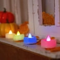 thumbnail image 5 of Merrynights LED Candles, 24-Pack Color Changing Tea Lights Candles Battery Operated Bulk, Long-Lasting 150+ Hours Flameless Tealight Candles for Halloween Christmas Holiday Decor, 1.5'' D X 1.25'' H, 5 of 6