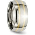 thumbnail image 5 of Chisel Titanium Polished with 14k Gold Inlay 10.2mm Band - Ring Size 12.5, 5 of 8