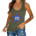 thumbnail image 1 of Camiseta informal sin mangas con estampado de bandera americana para mujer Pompotops lopia993175, 1 of 5