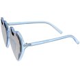 thumbnail image 3 of Women's Novelty Oversize Heart Sunglasses Smoke Glitter Lens 62mm (Blue / Smoke), 3 of 4