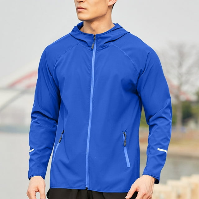 Veste Coupe-Vent d'Été pour Hommes - Léger Polyester Spandex Séchage Rapide Manteau d'Exercice Extérieur