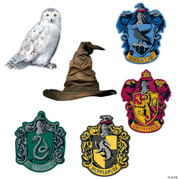 16" – 16 1/2" Harry Potter Hogwarts House Crest Wall Cutouts Set - 6 Pieces
