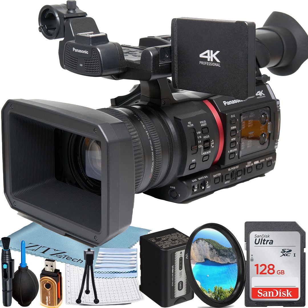 Panasonic AG-CX350 Camcorder UHD 4K with 128GB Memory Card + UV Filter + ZeeTech Accessory Bundle (International Version)