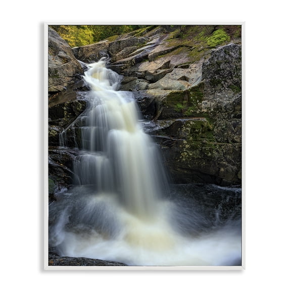 Stupell Industries Farmhouse Peaceful Waterfall Splashing Rocks White Framed Giclee Art, 11 x 14, by Rick Berk