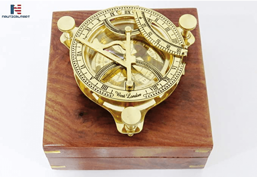 3 Inch Brass Golden Sundial Compass Sun Clock West London Gifting Idea