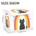 thumbnail image 5 of Yayeee Collapsible Cube Storage Bin with Lid Fabric Closet Decorative Basket with Handles, Black Cat Rainbow, 5 of 7